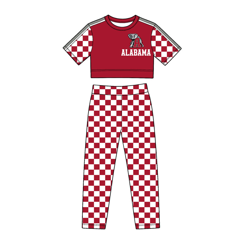 Toddle kids girl alabama custom design short sleeve outfit