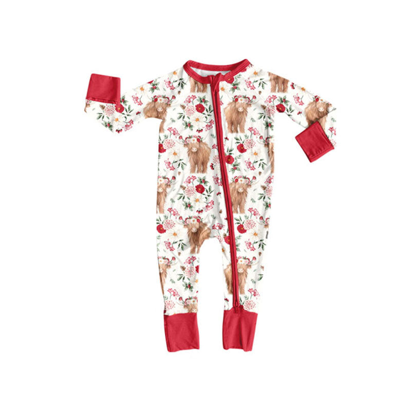 Toddle baby girls highland cow romper wholesale factory price
