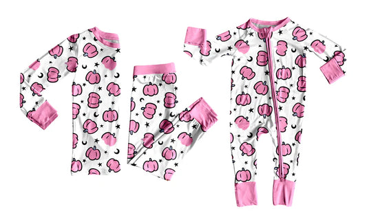 Pink pumpkins baby long sleeve matching clothes whoesale price