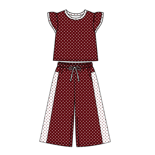 Toddle kids flutter sleeve polka dots design summer outfit