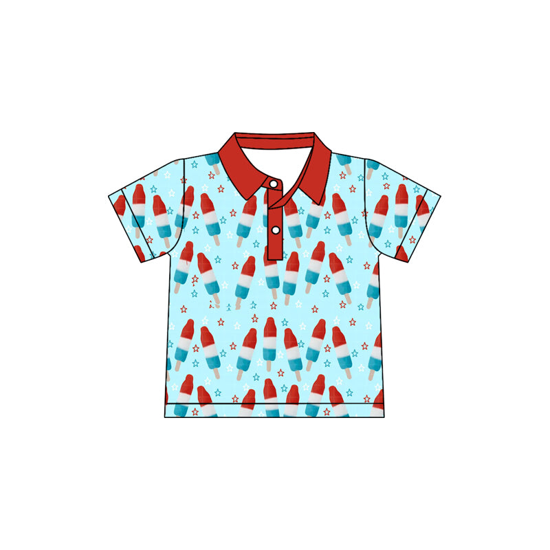 Kids baby short sleeve popsicle pullover top