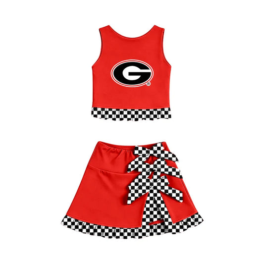 wholesale kids clothes custom team design skirt matching outfit