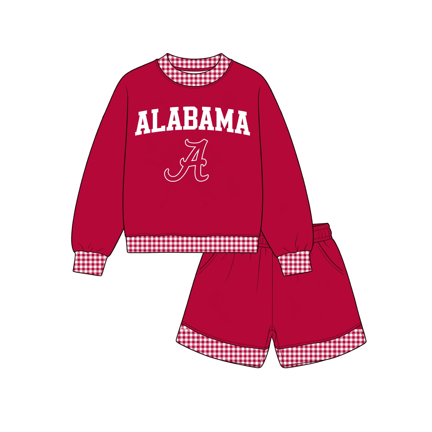 Toddle kids custom Alabama eam design long sleeve outfit