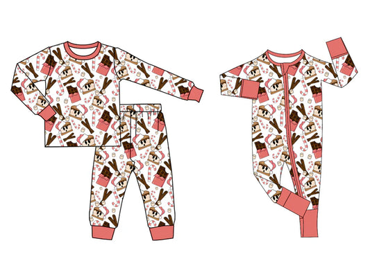 Christmas design baby long sleeve matching clothes whoesale price