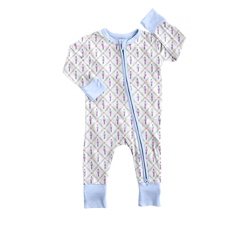 Christmas soldier long sleeve zip romper