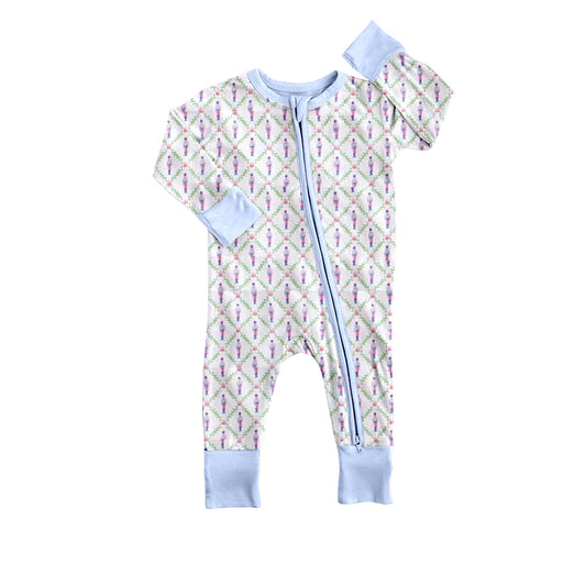 Christmas soldier long sleeve zip romper