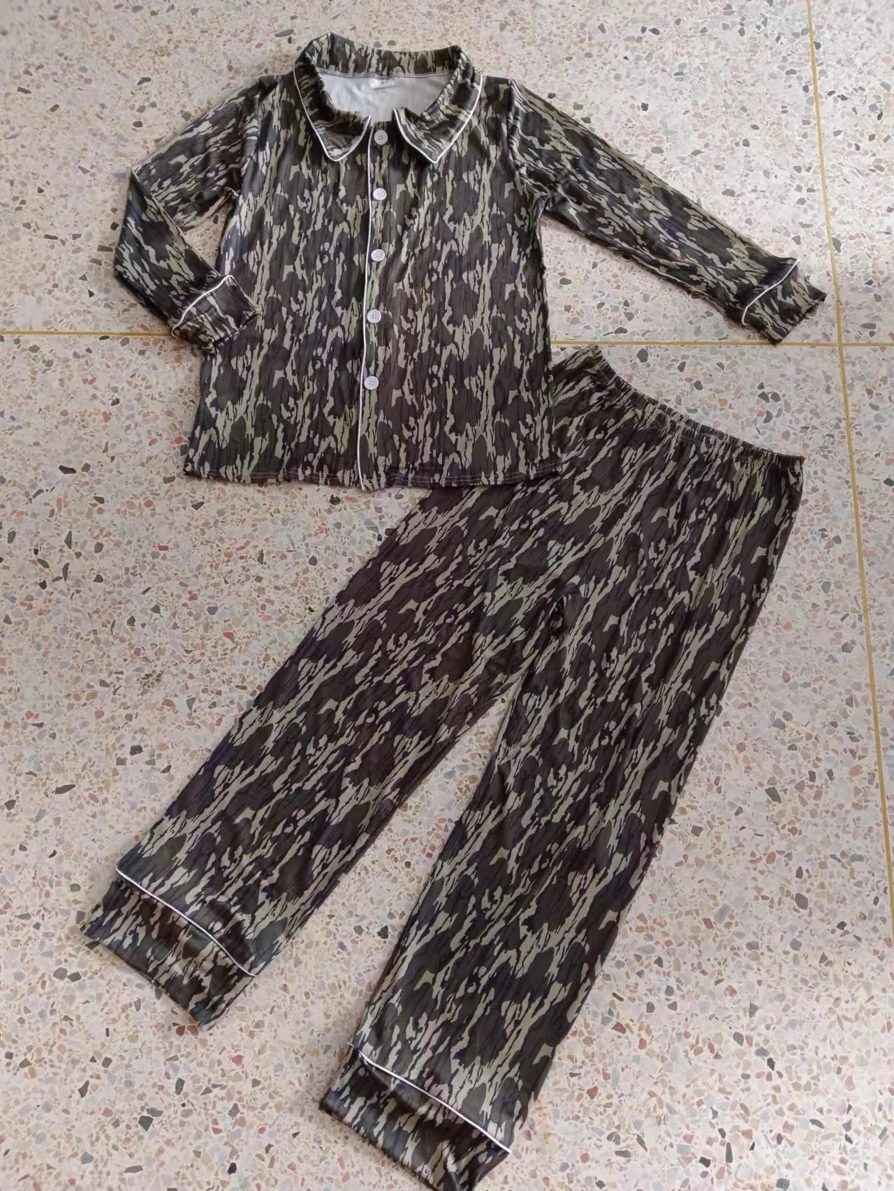 Adult man camo print button down pajama set deadline Dec 30th