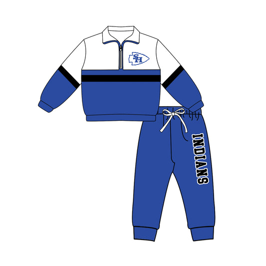 Kids long sleeve team pullover top matching pants outfit wholesal factory price
