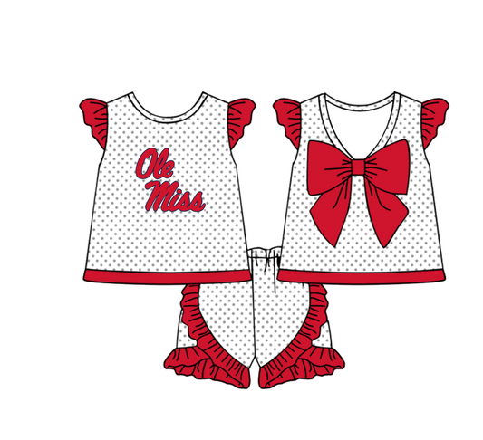 Custom team top matching shorts girl summer outfit