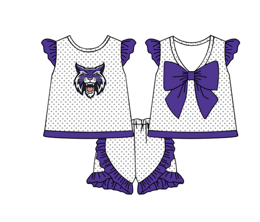 Custom team top matching shorts girl summer outfit