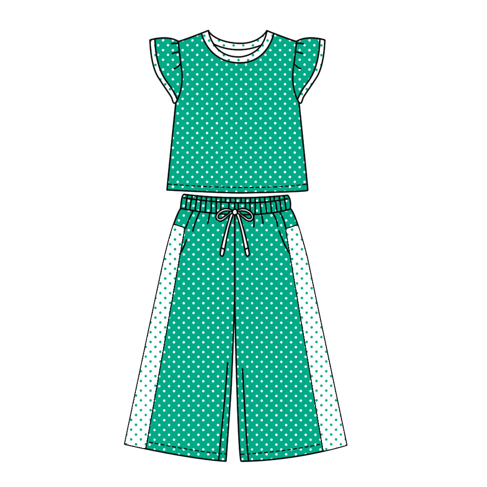 Toddle kids flutter sleeve polka dots design summer outfit
