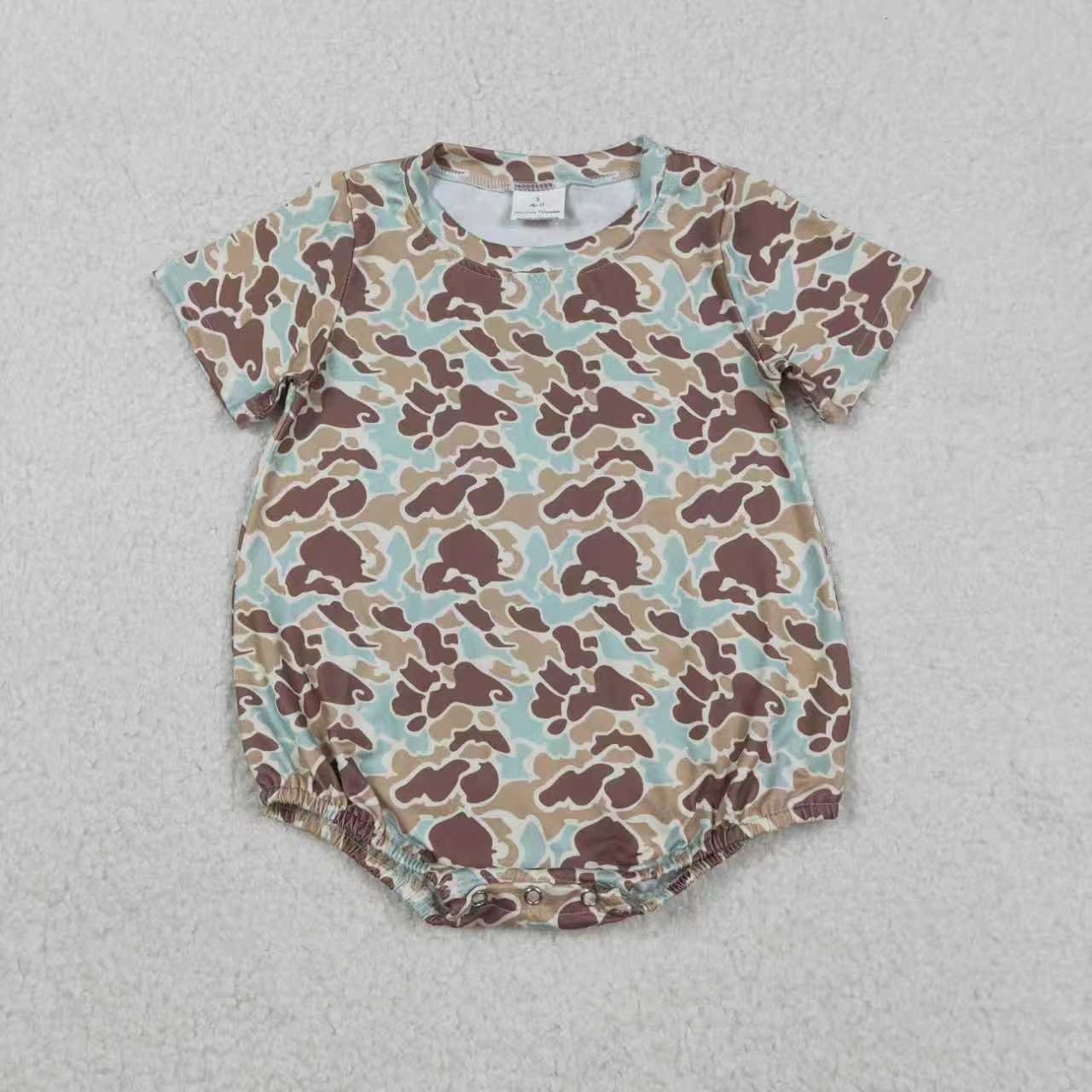 toddle boy short sleeve camo romper