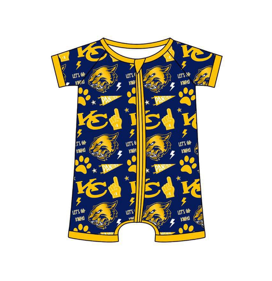 Baby boy short sleeve zip romper