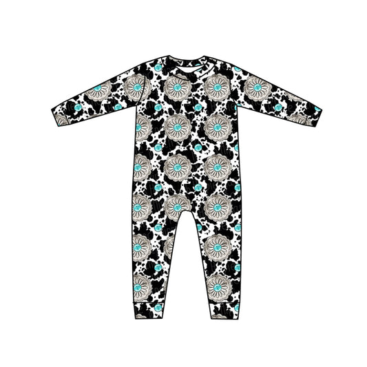 baby boy long sleeve turquoise zip romper
