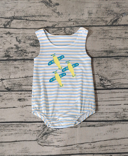 toddle baby boy embroidery plane design romper