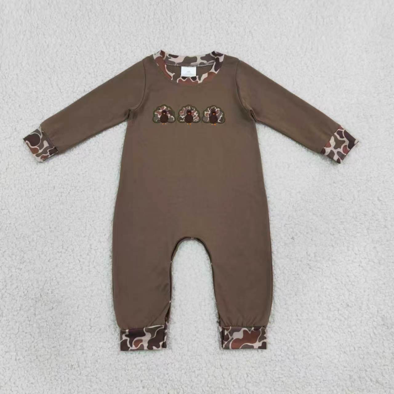Thanksgiving camo turkey pumpkin long sleeve top matching legging boy outfit