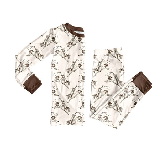 western howdy design kids long sleeve pajama set wholesal factory price