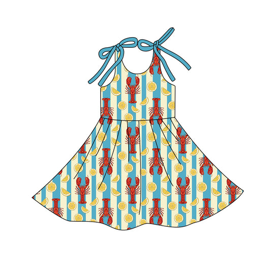 wholesale kids clothes custom crawfish design dress