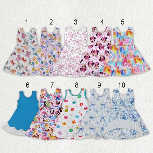 Girls  princess design active wear athletic summer dress with shorts