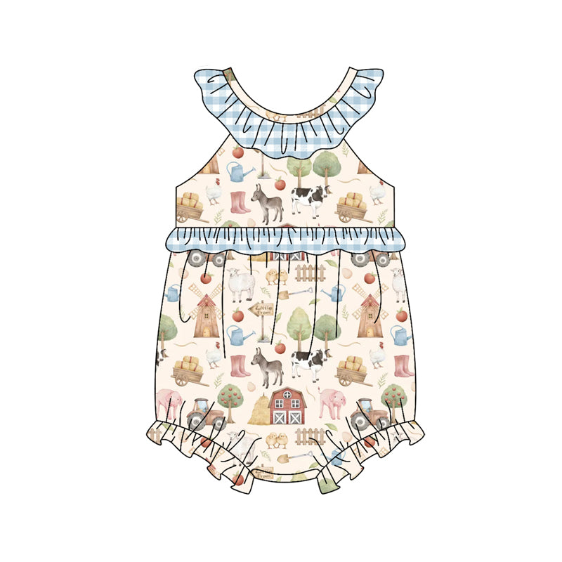 Farm animal design kids baby holiday romper