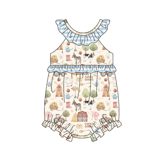 Farm animal design kids baby holiday romper