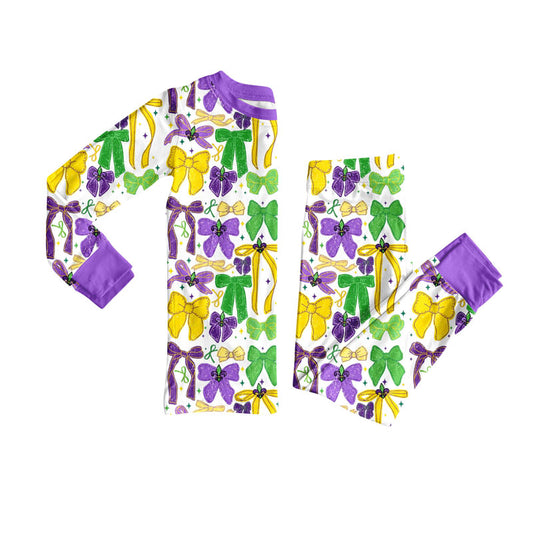 Mardi Gras kids long sleeve pajama set wholesal factory price