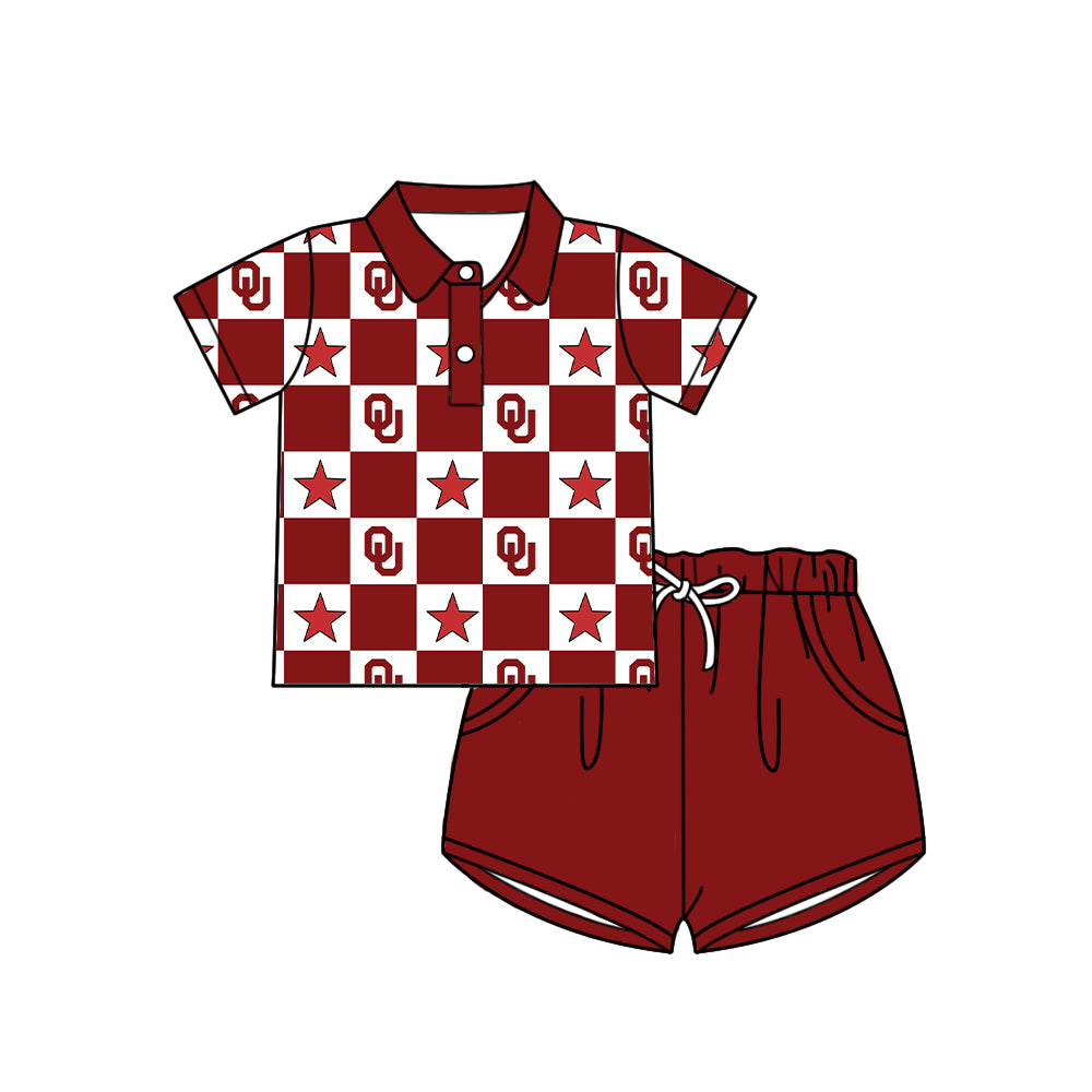 Custom team top matching shorts boy summer outfit