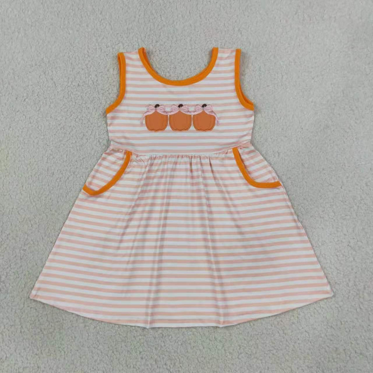 Embroidery pumpkins long sleeve top matching pants sister brother matching outfit