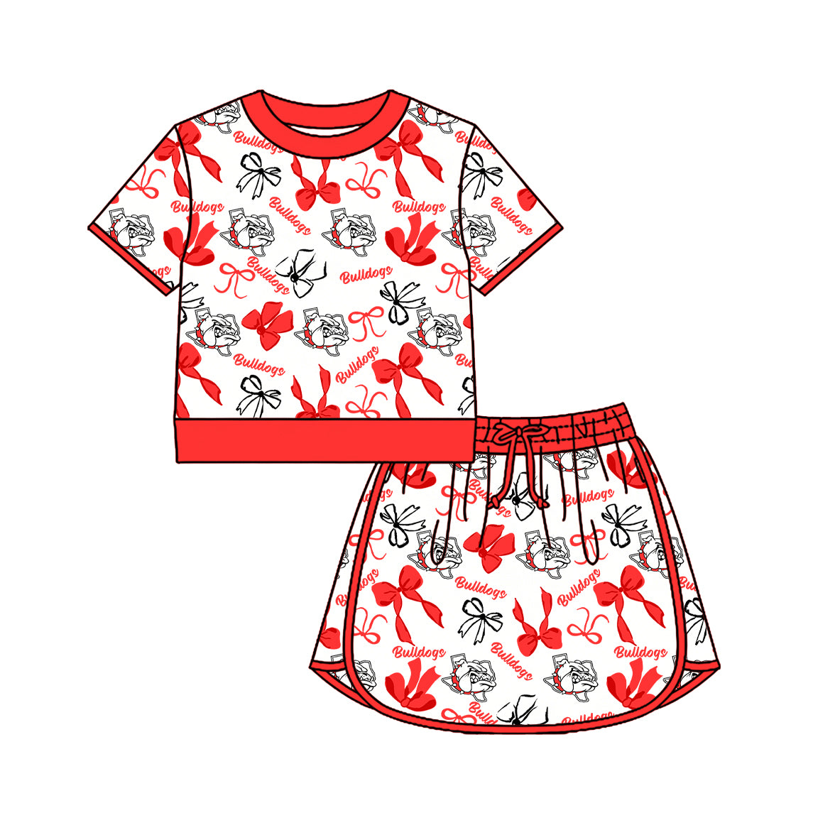Custom team pullover top matching skorts girl summer outfit