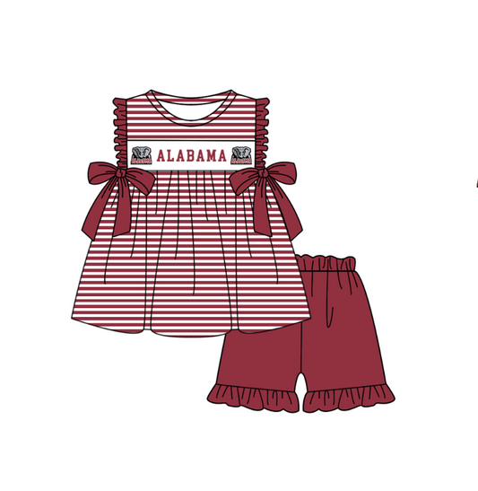 Custom team top matching shorts girl summer outfit