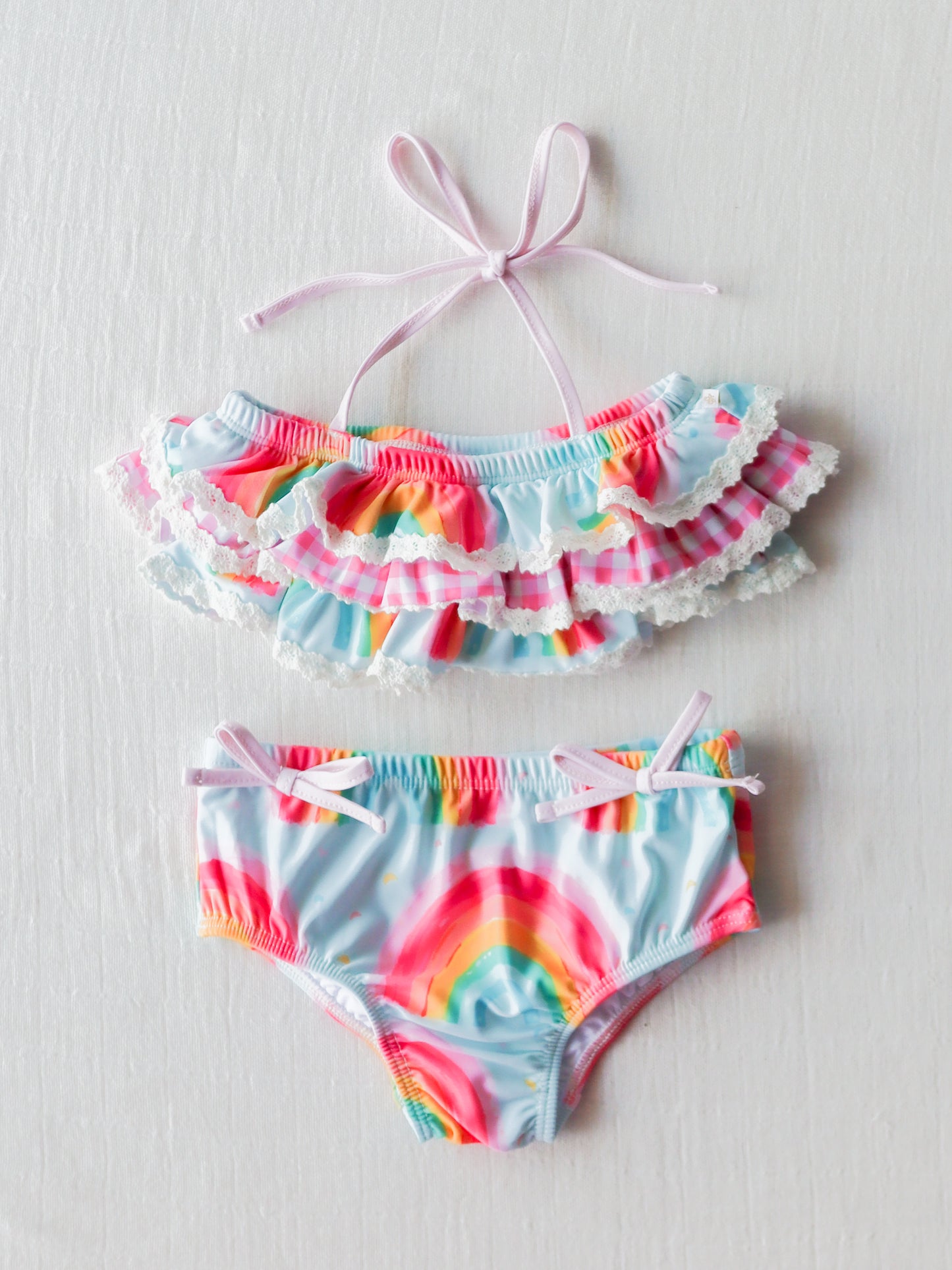 baby girls tie dye two pieces bathing suit