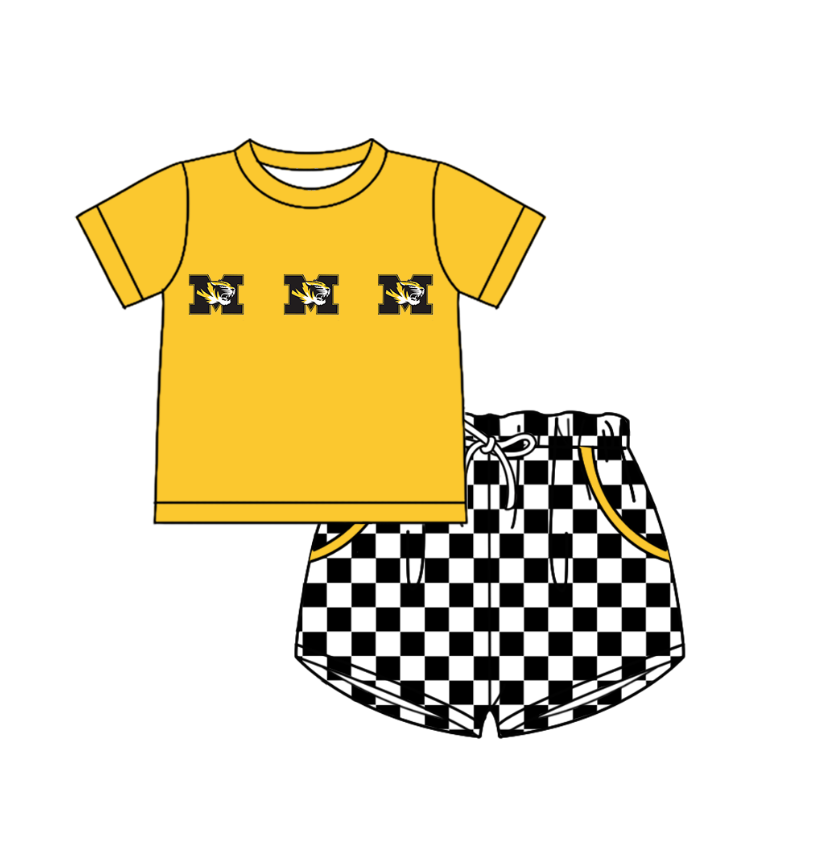 Custom team top matching shorts boy summer outfit