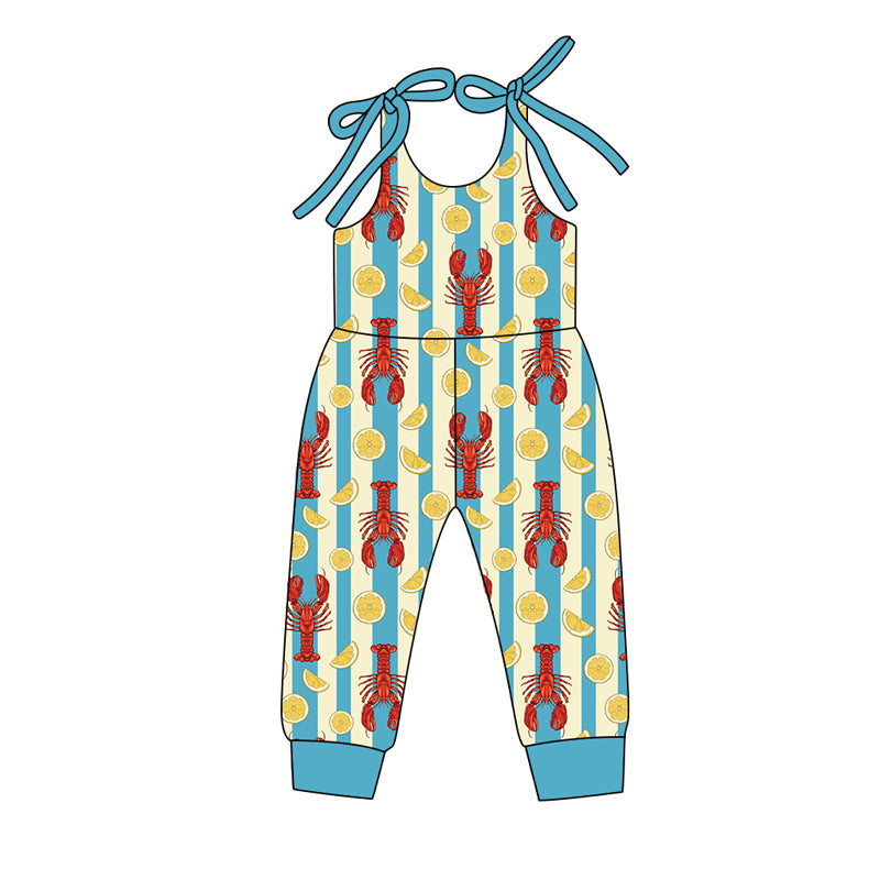 Crawfish design kids baby summer romper