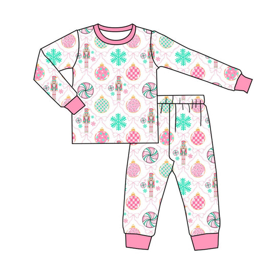 Christmas design kids long sleeve pajama set wholesal factory price