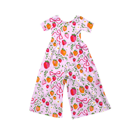 toddle girls strawberry design jumpsuit wholesale factory price