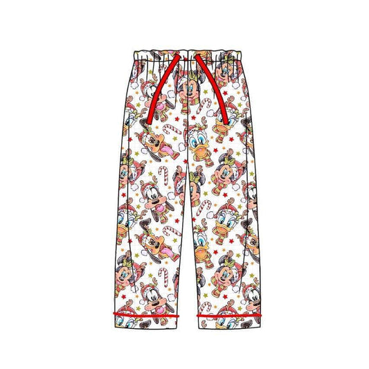 adult  design Christmas candy cane cartoon milk silk pants