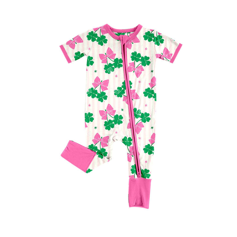 Toddle baby Saint Patrick's Day ZIP romper wholesale factory price