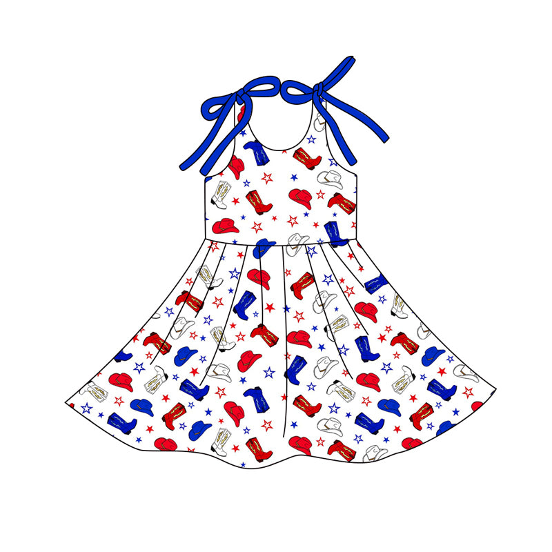 wholesale kids clothes custom July 4th design dress