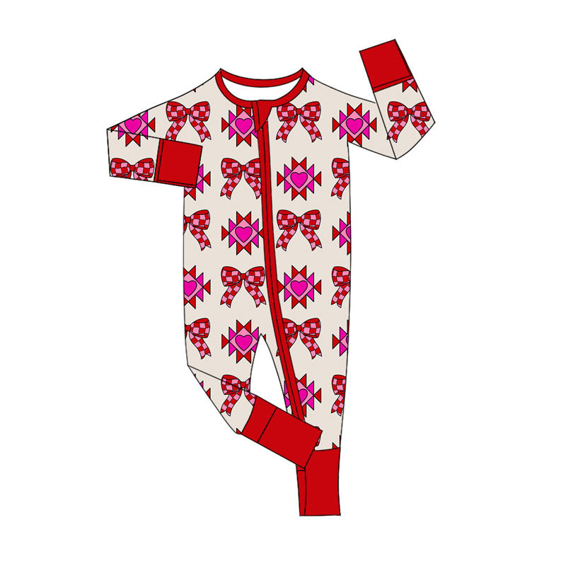 Valentines heart toddle baby  long sleeve romper