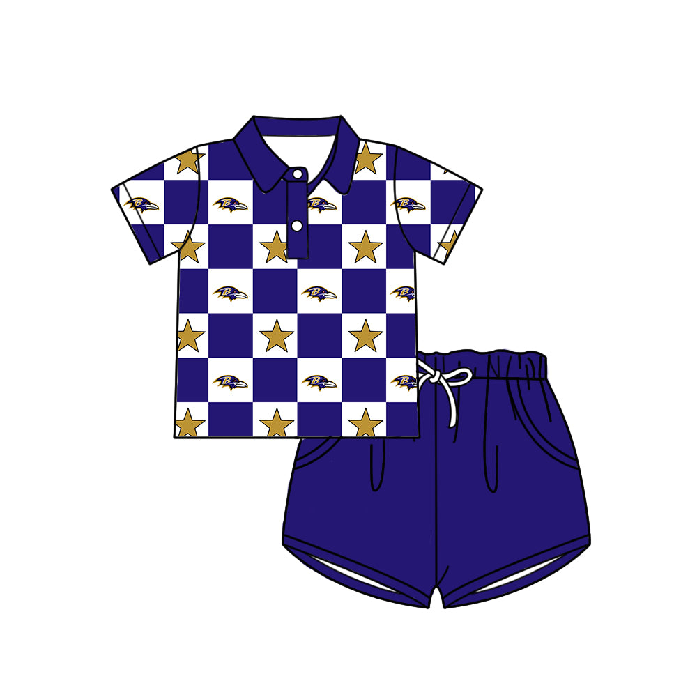 Custom team top matching shorts boy summer outfit