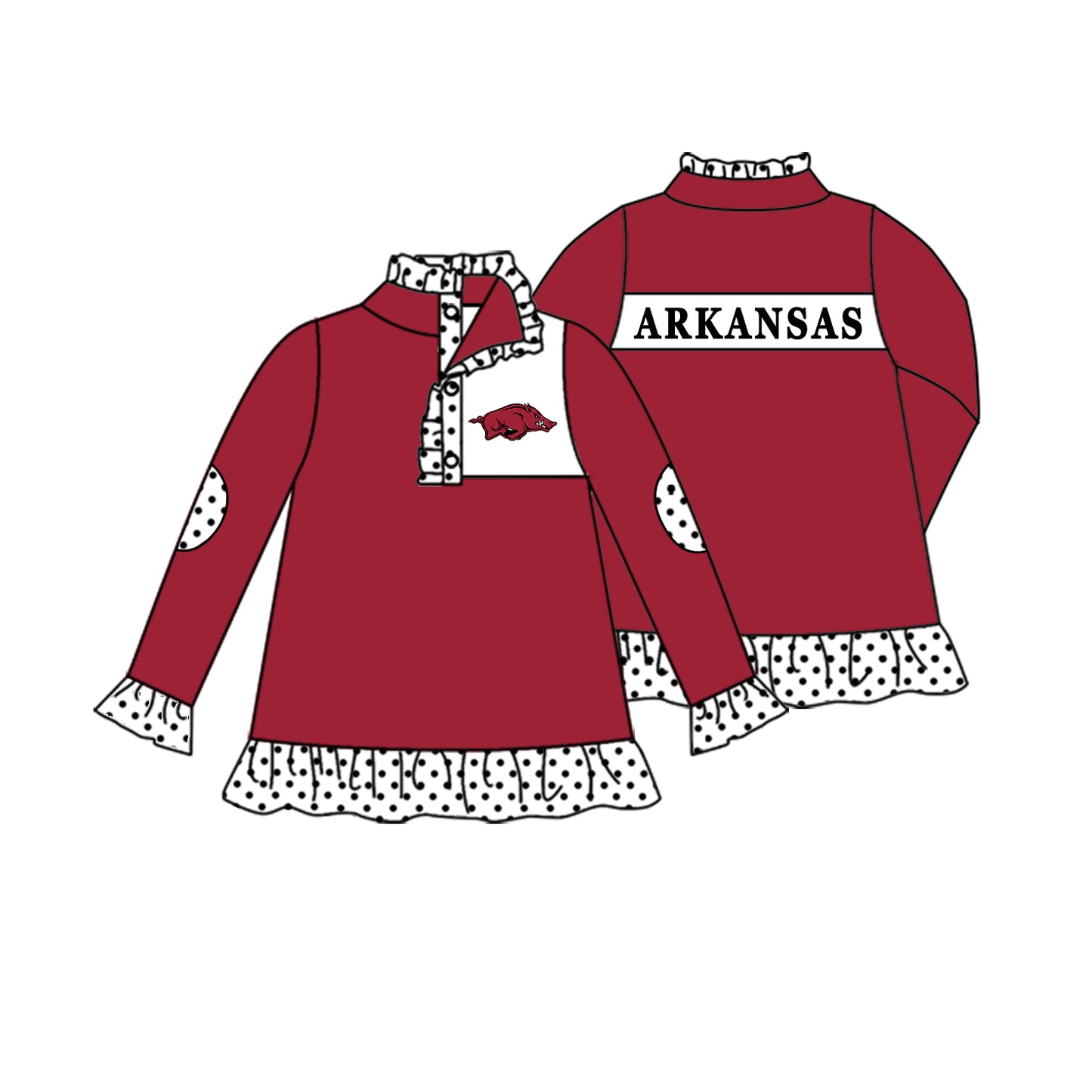 collegiate team kids girls long sleeve pullover top