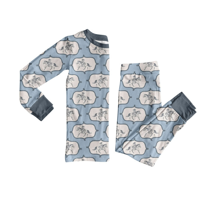 western howdy design kids long sleeve pajama set wholesal factory price