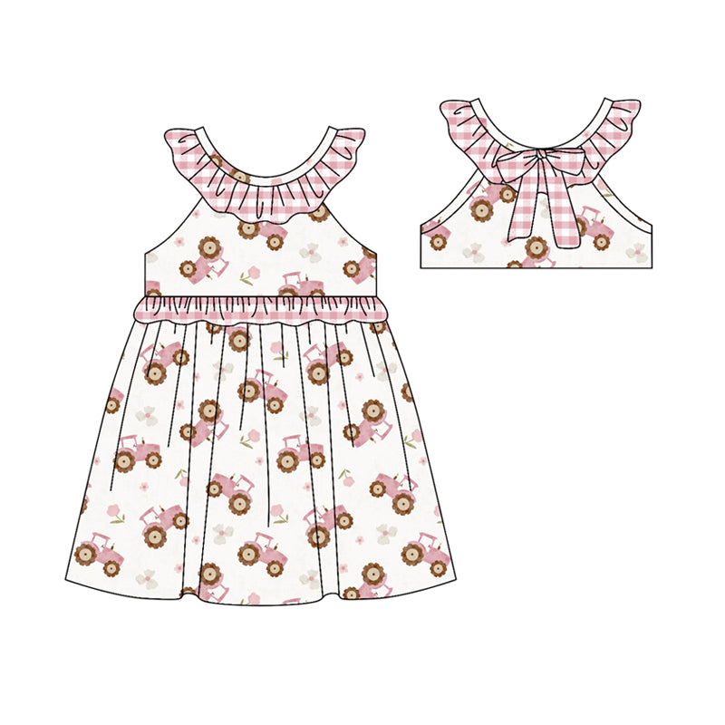 wholesale kids clothes custom farm tractor design dress
