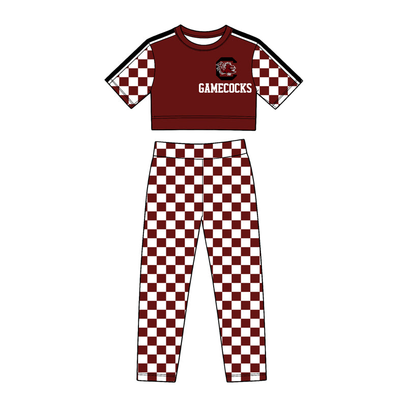 Toddle kids girl gamecocks custom design short sleeve outfit