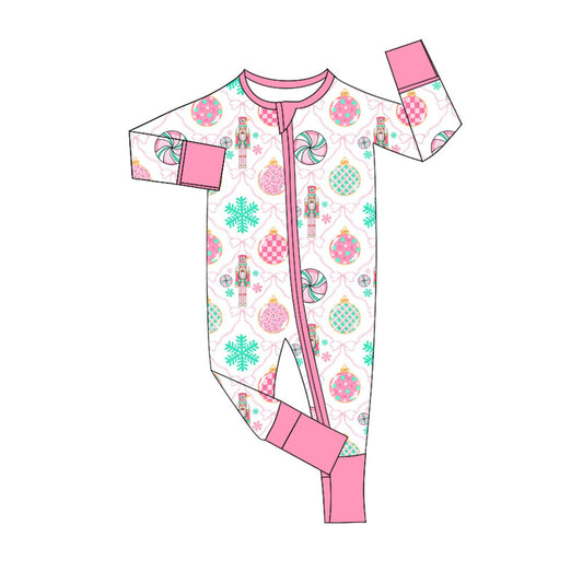 toddle baby Christmas design long sleeve zip romper wholesale factory price
