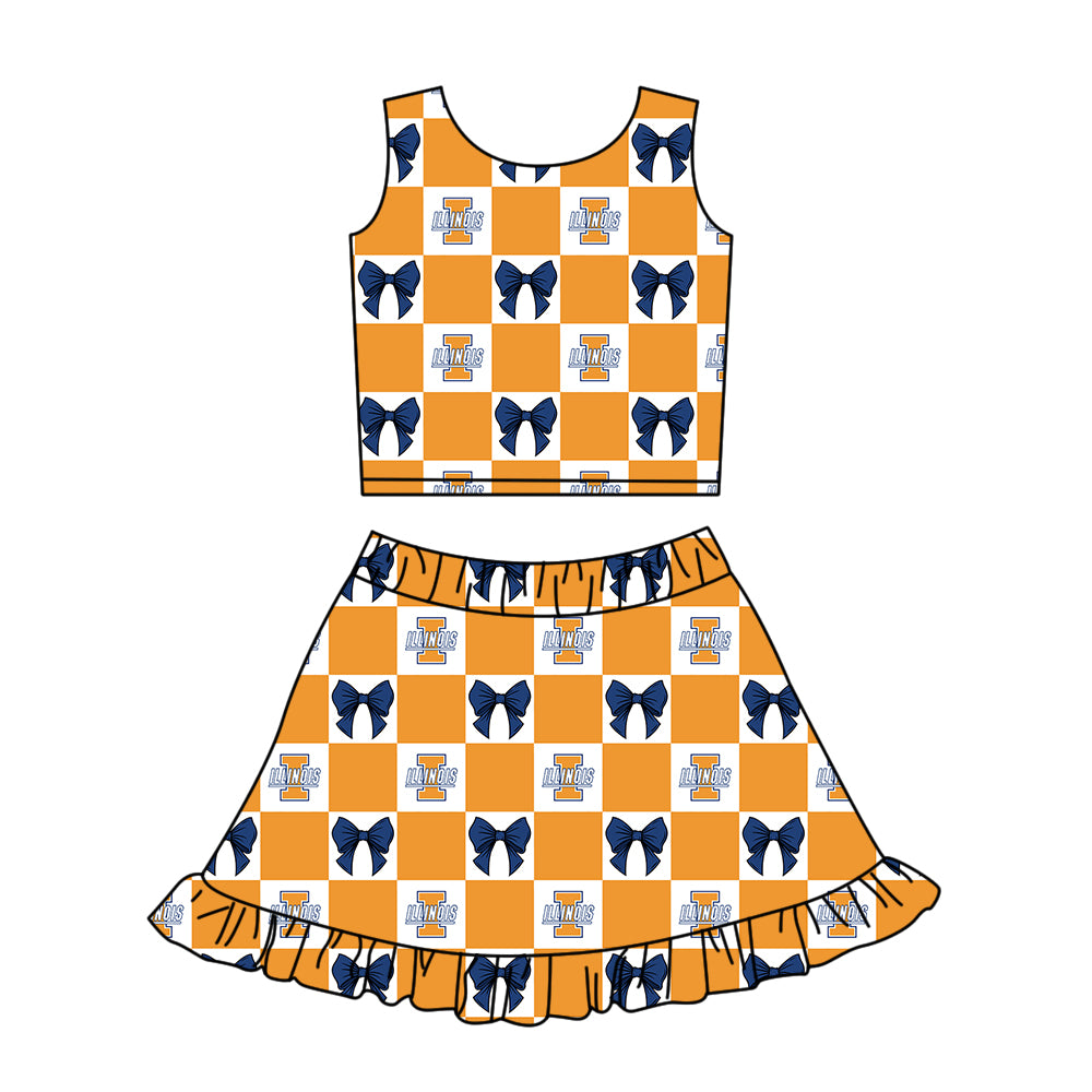 Toddle girls wholesale custom team yoga skirt set