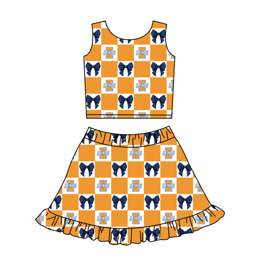 Toddle girls wholesale custom team yoga skirt set