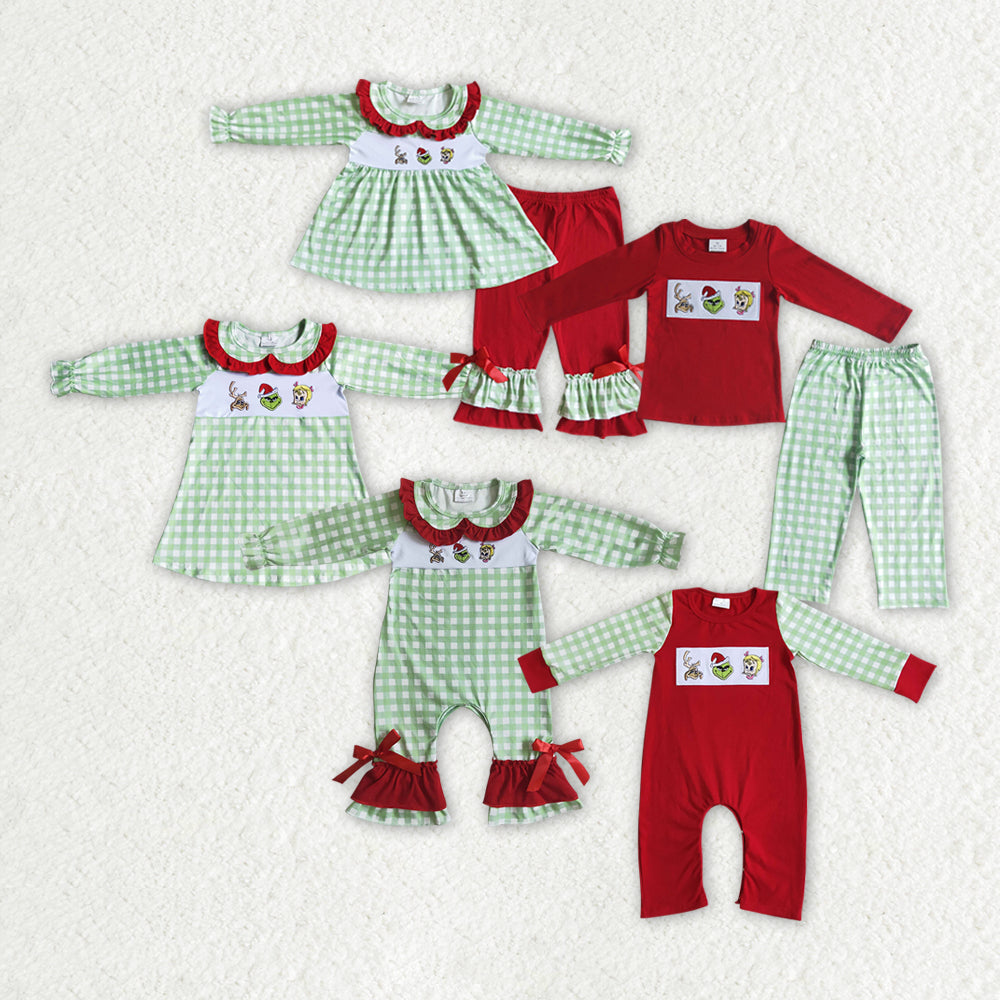 Embroidery reindeer Christmas matching outfit