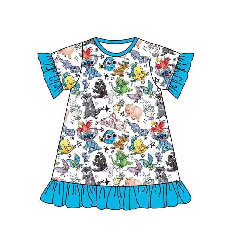 baby blue cartoon  dress