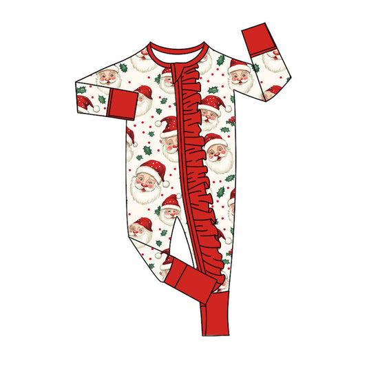 toddle baby Christmas santa long sleeve zip romper